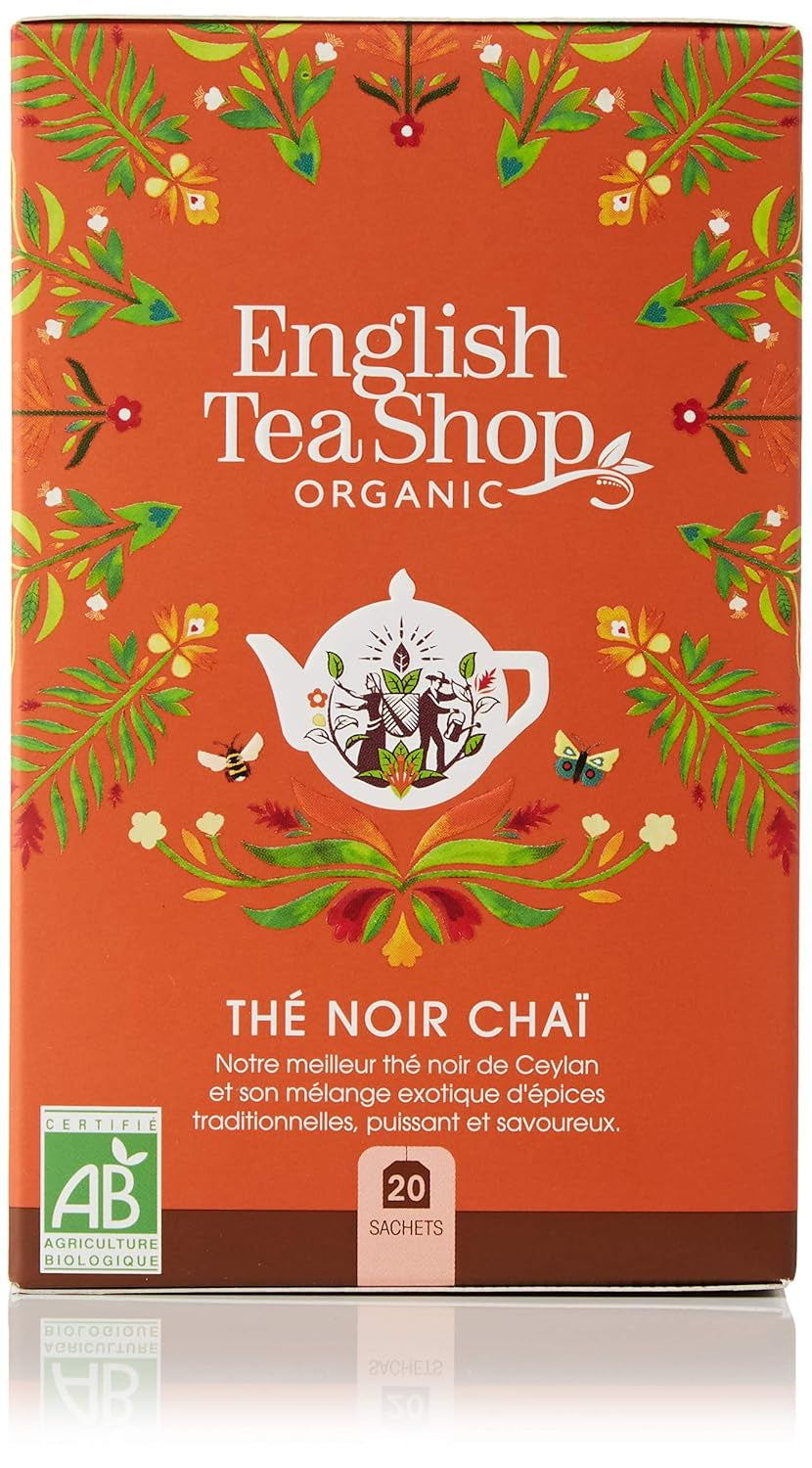 ETS - Té Negro Chai, Naturland BIO, 20 Bolsitas de Té (Pack de 2)