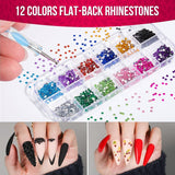FANDAMEI Juego de Pinceles para decoración de uñas, Pinceles para uñas de Gel de 15 Piezas, bolígrafos de Puntos de 5 Piezas, Cintas de Cinta de 10 Rollos, Puntas de Strasssteine ​​​​Nägel, Paillettes Ultra Dünn para Manicura de Arte de uñas