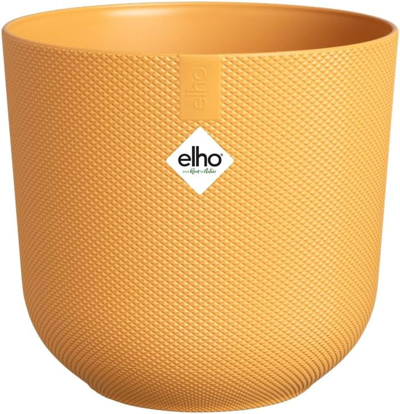 elho Jazz Round Mini 7cm - Macetas de interior - 100% plástico reciclado - Ø 7 x H 6,5 cm - Amarillo/Ámbar