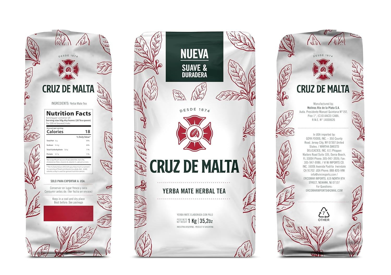 Mate argentino con trozos de tallos, 1 kg.