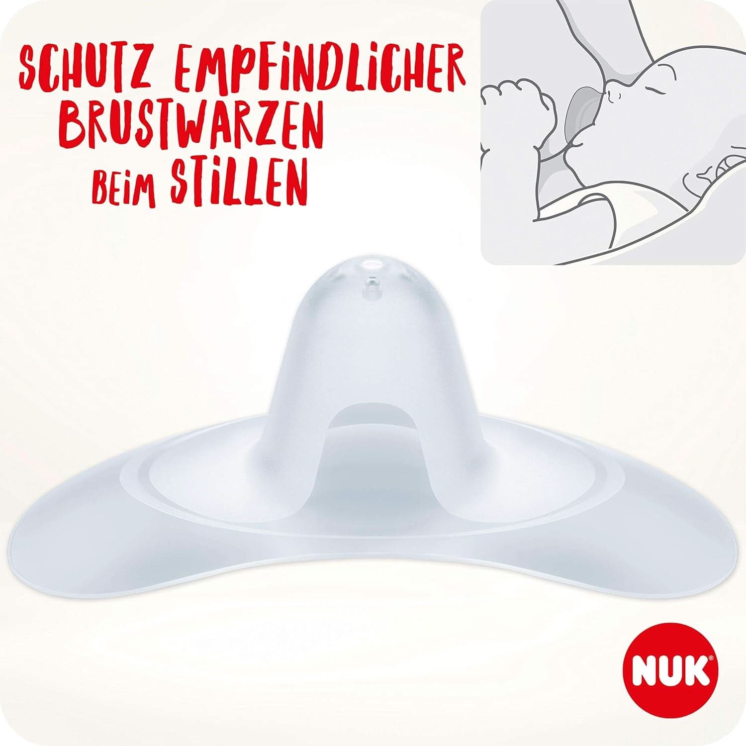 Protectores de pezones NUK | Protectores para pezones de lactancia | Protege contra el dolor en los pezones | Silicona fina | Talla S (16 mm) | 2 piezas Alimentación Bebé y Accesorios Lactancia Naty Shop