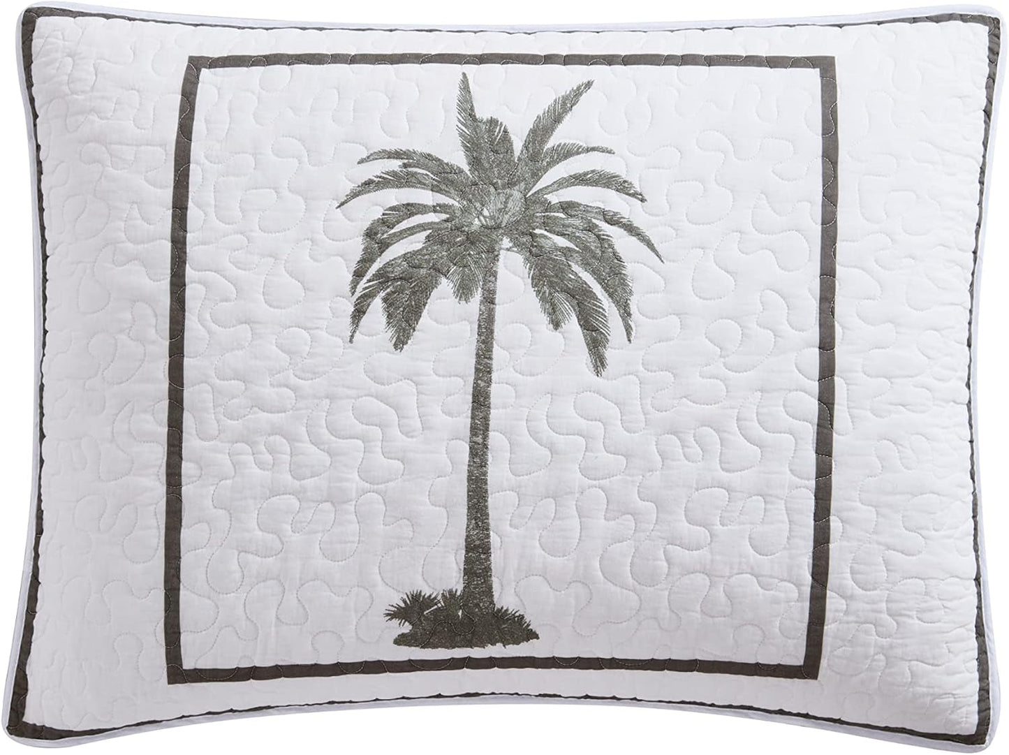 Colección Tommy Bahama Palm Island | Edredón - 100% algodón, reversible, suave y transpirable, prelavado para mayor suavidad, cama king size, gris Edredones y edredones Naty Shop