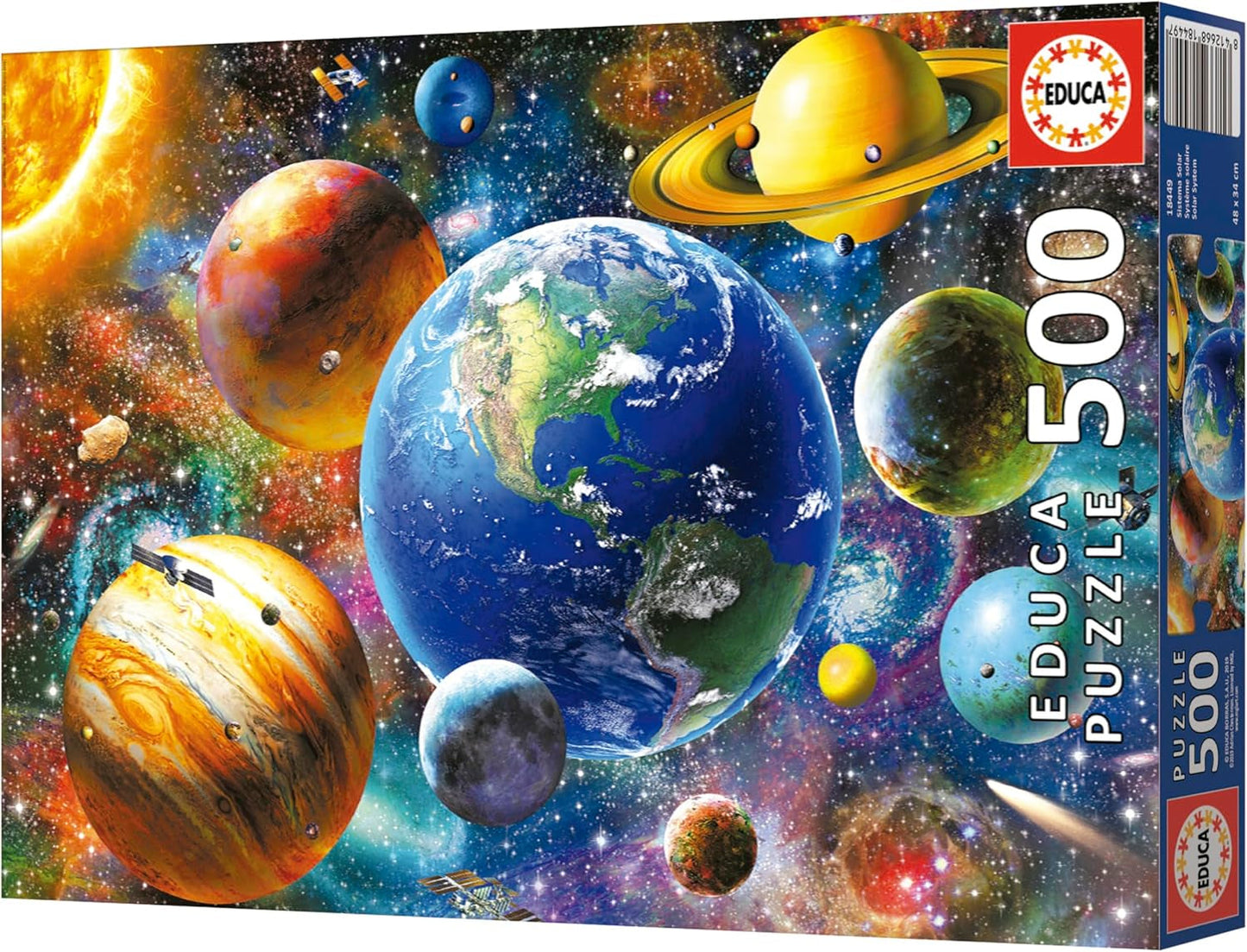 Educa - Puzzle 500 piezas para adultos | Sistema solar, puzzle de 500 piezas para adultos y niños a partir de 11 años, planetas, espacio, espacio (18449) Puzzle Naty Shop