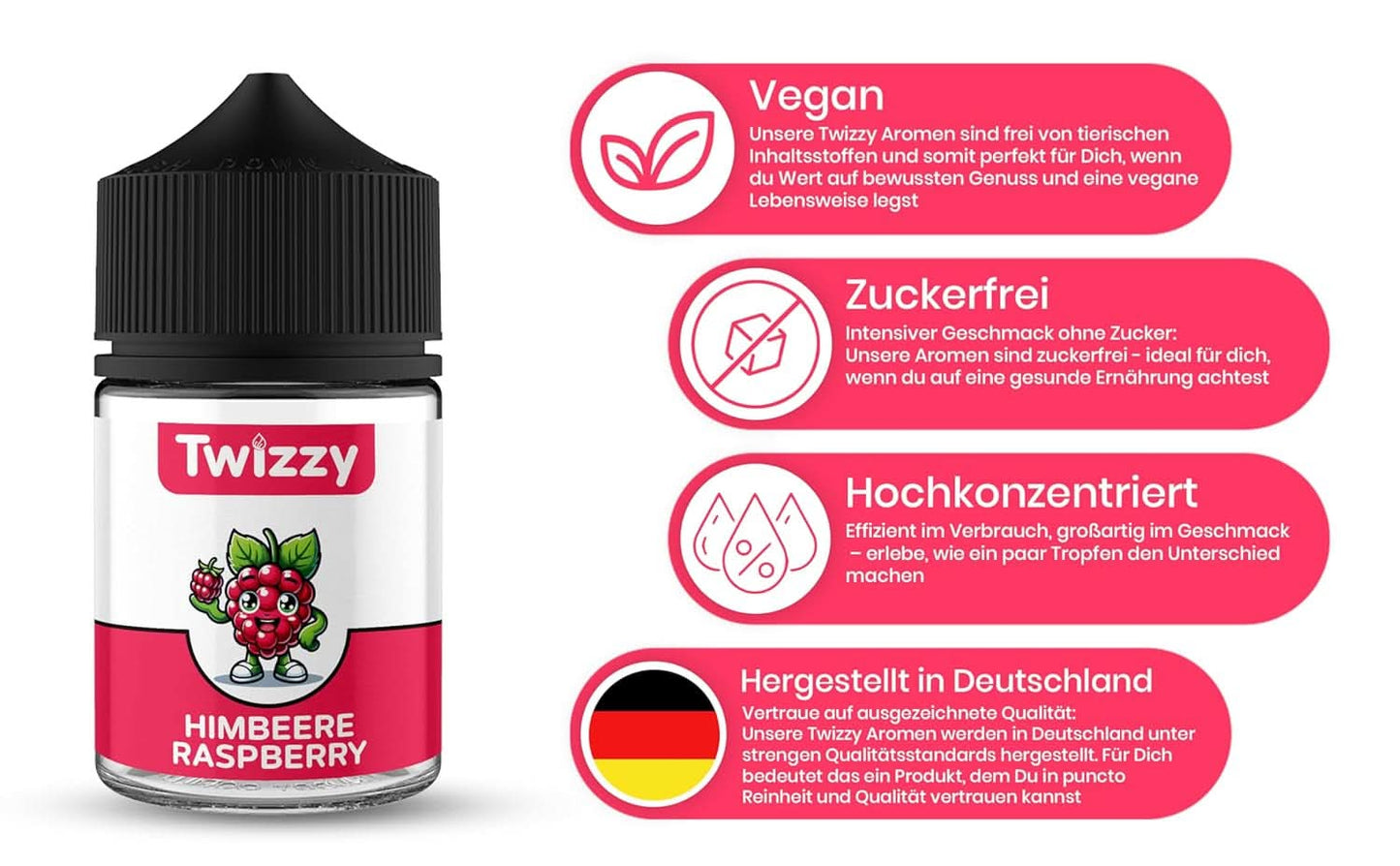 Twizzy, intenso sabor a frambuesa, 60 mililitros Arome Naty Shop