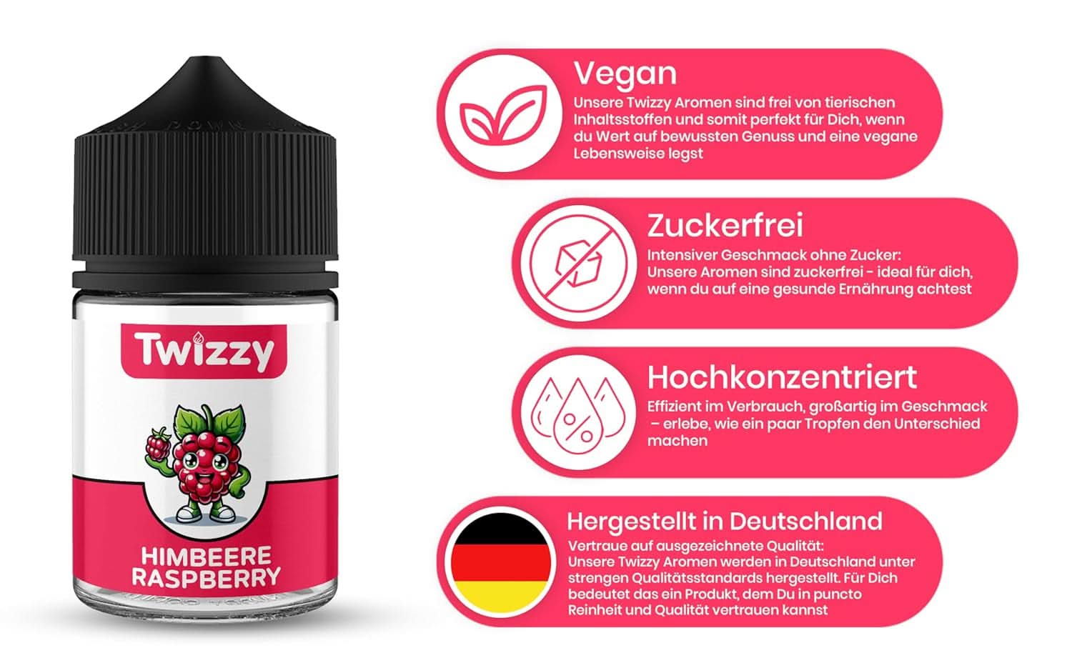 Twizzy, intenso sabor a frambuesa, 60 mililitros Arome Naty Shop