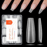Modelones Puntas de Uñas 216 Piezas - Juego de Puntas de Uñas de Cobertura Completa, Juego de Puntas de Gel Suave, Puntas de Uñas de Resina PMMA Prepulido, Pegamento DIY en Uñas Artificiales, Almendras Cortas XS