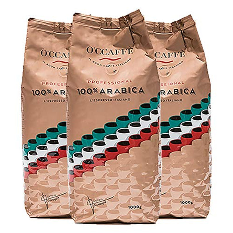 Café Arábica 100% profesional, 1000 g en grano entero/paquete de 3