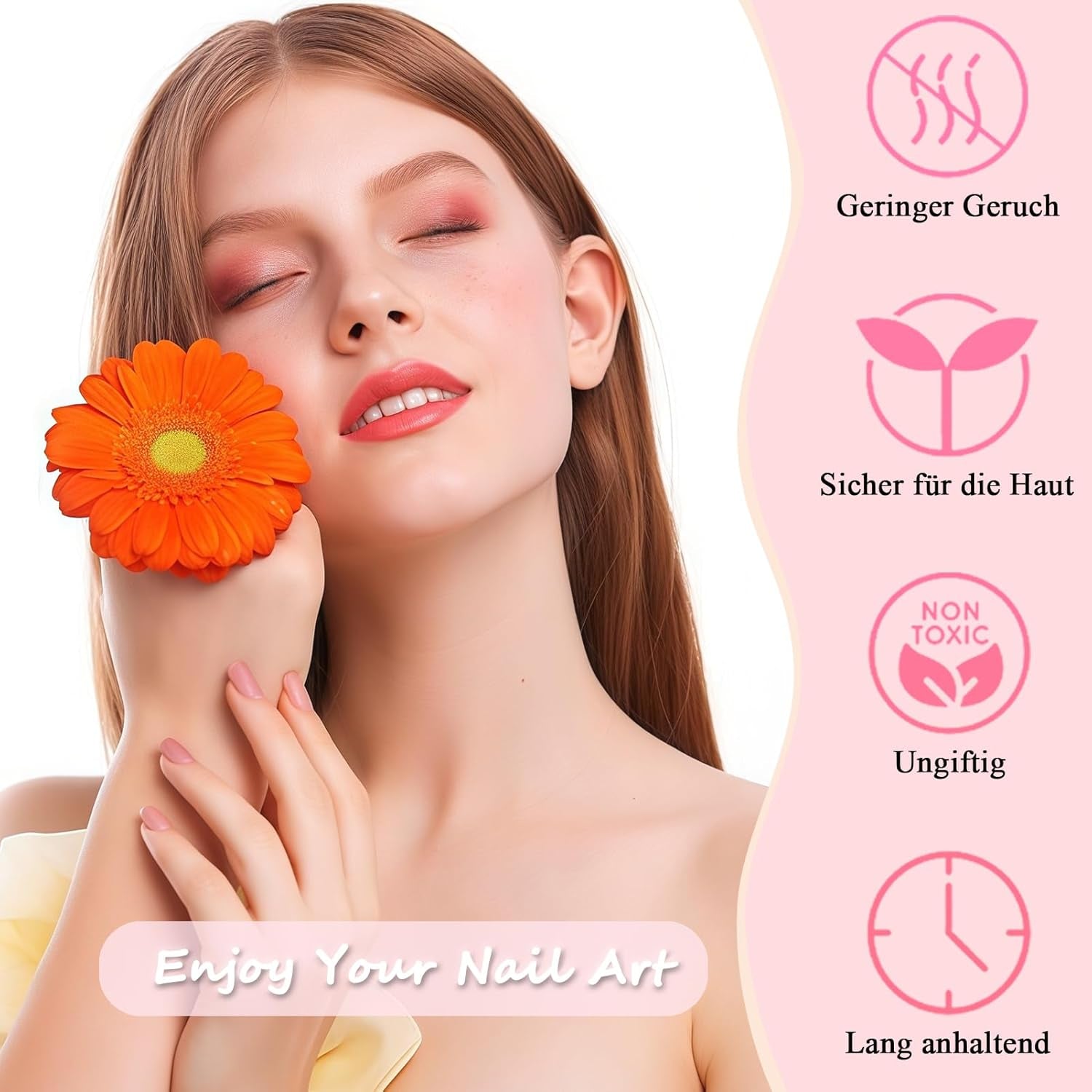 Kit de 360 ​​Piezas de Uñas Postizas - Uñas Postizas Degradadas Cortas, Color Rosa Desnudo y Blanco - Pegamento Cuadrado en Uñas Postizas - Uñas Autoadhesivas Brillantes de Cobertura Completa para Mujeres y Niñas (Cuadrado)