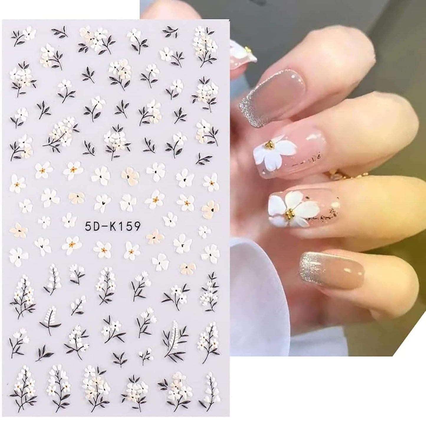 Juego de pegatinas para uñas, diseño de uñas, 4 pegatinas suaves para decoración de uñas, perfectas para uñas de gel 3D y tiras de gel UV