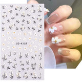 Juego de pegatinas para uñas, diseño de uñas, 4 pegatinas suaves para decoración de uñas, perfectas para uñas de gel 3D y tiras de gel UV