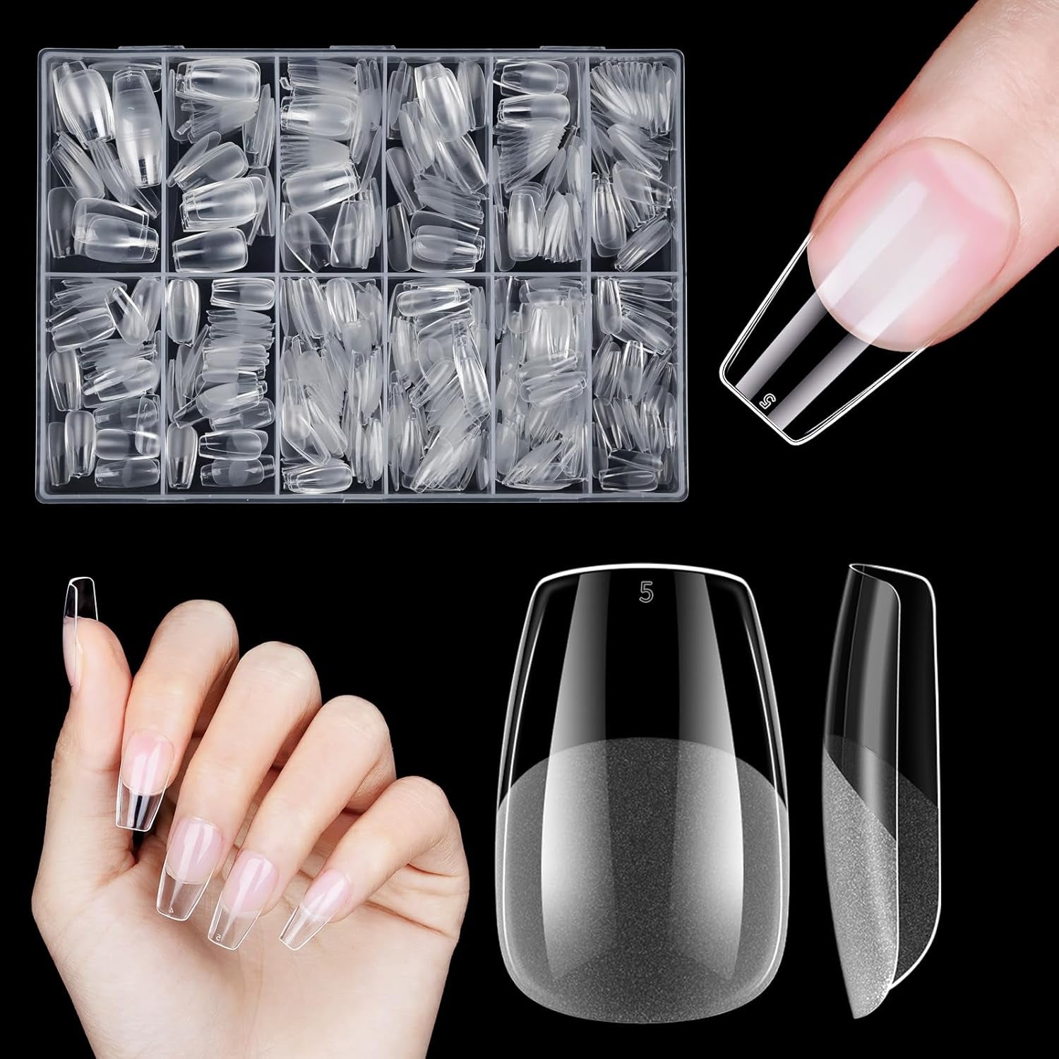 Uñas Artificiales Cortas 500 Piezas Puntas De Uñas De Gel Suave De Cobertura Completa Para Uñas De Gel 12 Tamaños Puntas De Uñas Prepulidas Para Uñas De Gel Uñas Artificiales Cortas Extensiones De Uñas De Ataúd Con Caja
