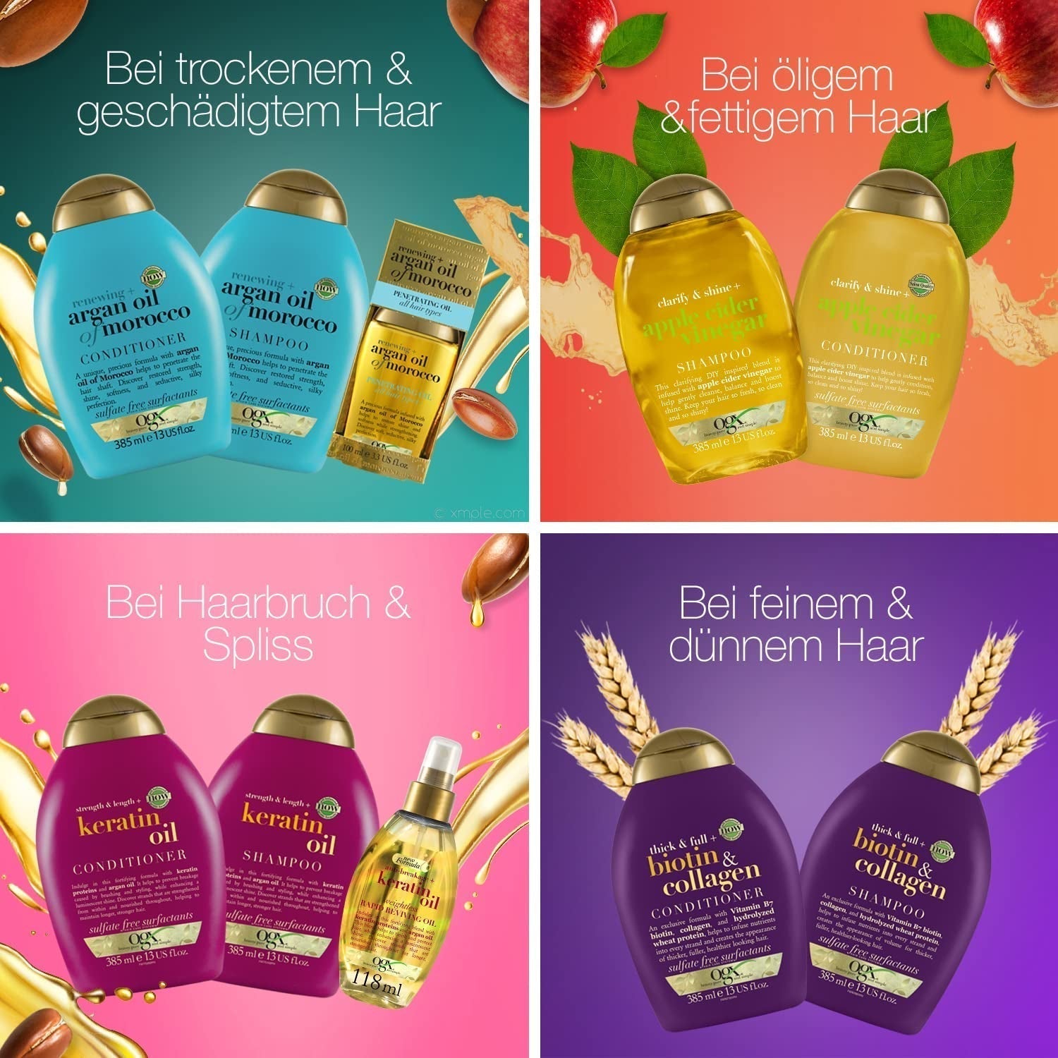 OGX Clarify & Shine Champú de Vinagre de Sidra de Manzana, Vinagre de Manzana Cuidado del Cabello Ducha y Baño Naty Shop