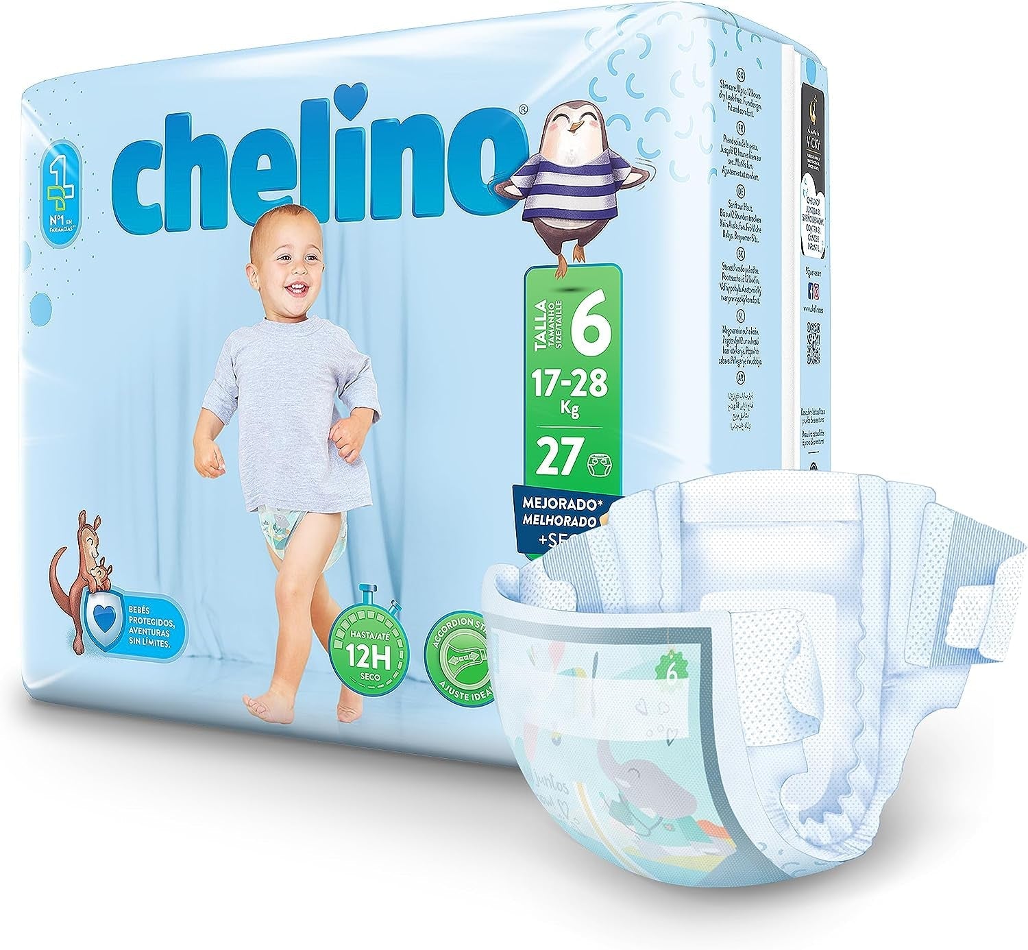 Pañales Indas Fashion & Love XL, talla 6 (17-28 kg), 27 piezas