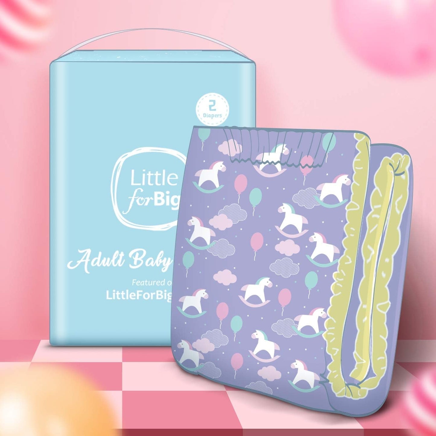 Pañales Estampados Para Adultos 5500-5800ml 10 Piezas - Fantasía Pequeña (M)
