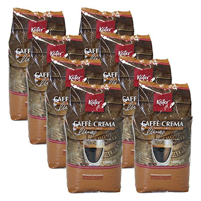Caffè Crema, 1000 g, granos enteros, paquete de 8