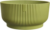 elho Vibes Fold Bowl 25 - Macetas de interior - 100% plástico reciclado - Ø 24,9 x H 12,1 cm - Verde/Ferngrün