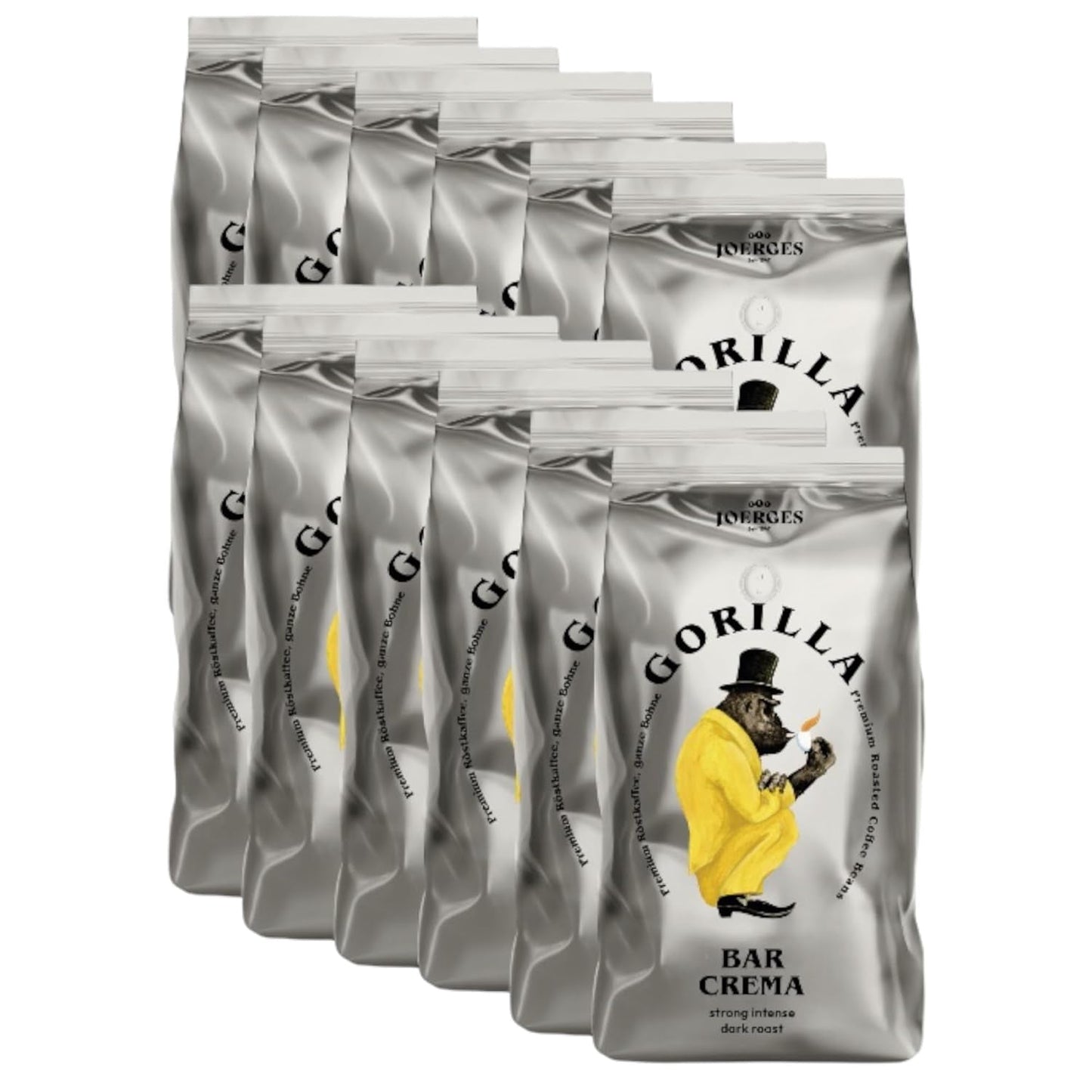 Gorilla Espresso Bar Crema en granos de café - 12 paquetes de 1000 g cada uno