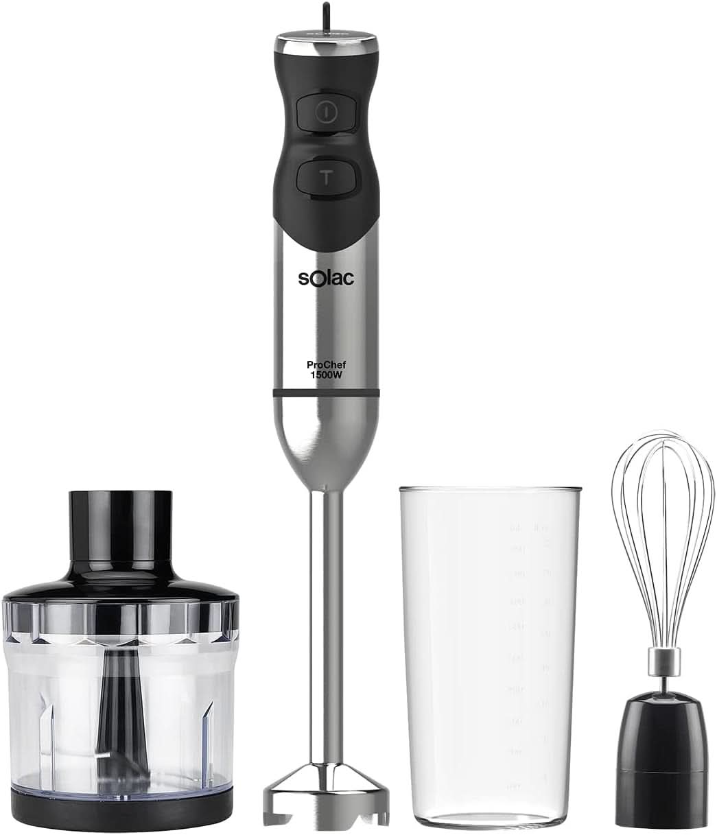 Batidora de amasadora Pro Chef 1000, W, Cocina Edelstahl Naty Shop 1500W | 3 accesorios