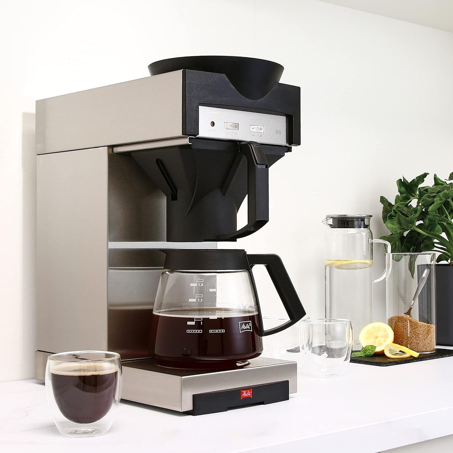 Cafetera espresso profesional con filtro 170 M, con espacio para jarra de cristal