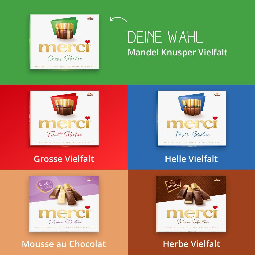 Finest Selection Variedad Almendra Crujiente – 10 x 250g – Especialidades de chocolate con y sin relleno