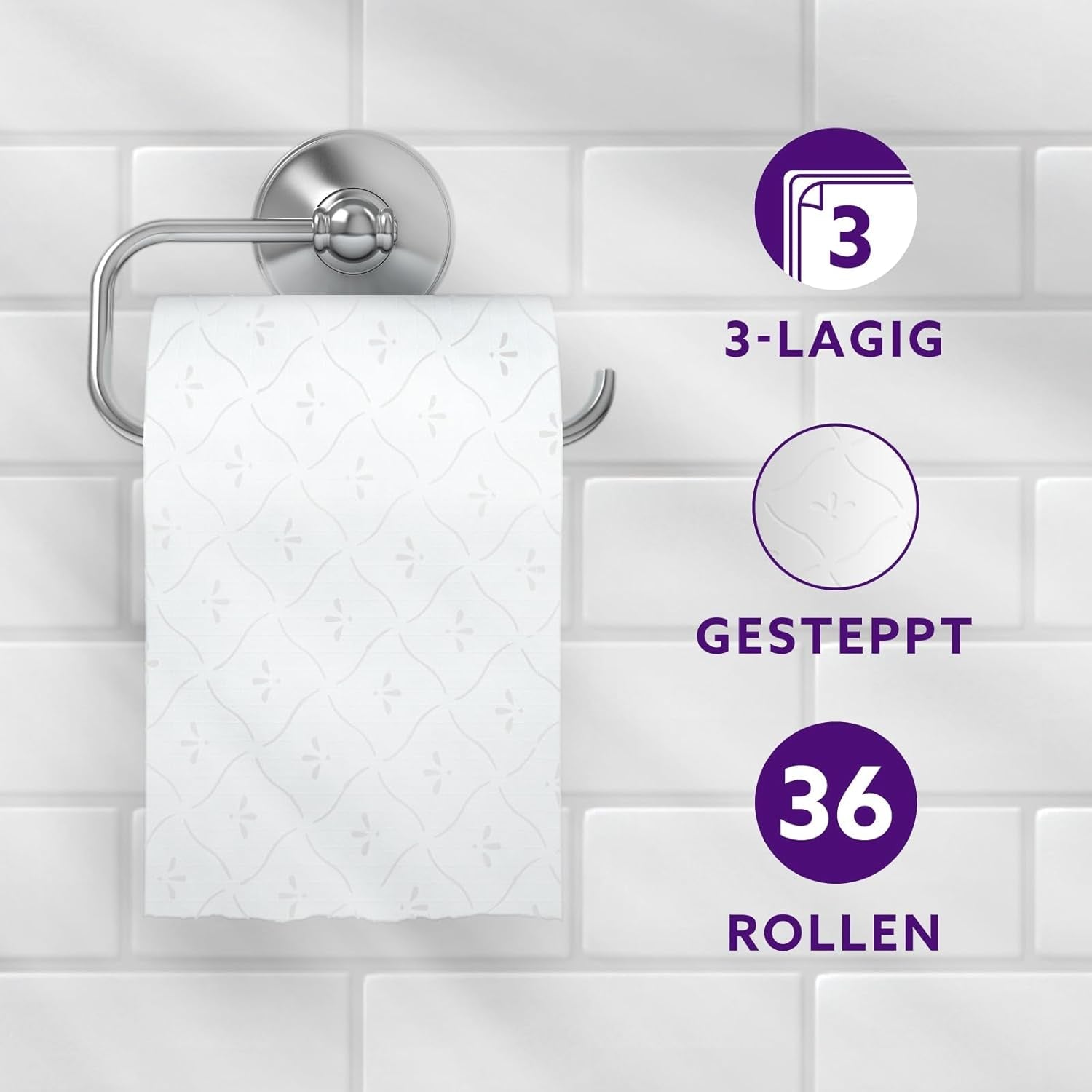 By Amazon Papel higiénico, acolchado de 3 capas, suave aterciopelado, 36 rollos (9 rollos, paquete de 4), 200 hojas por rollo, certificado Fsc