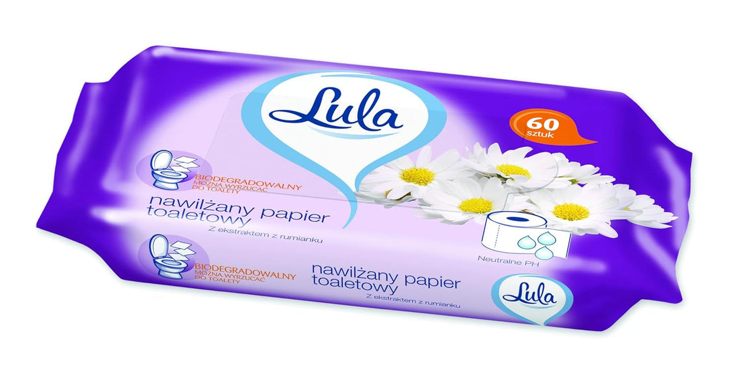 Papel higiénico húmedo suave, extracto de manzanilla, papel higiénico, 60 uds., papel higiénico de papel blanco