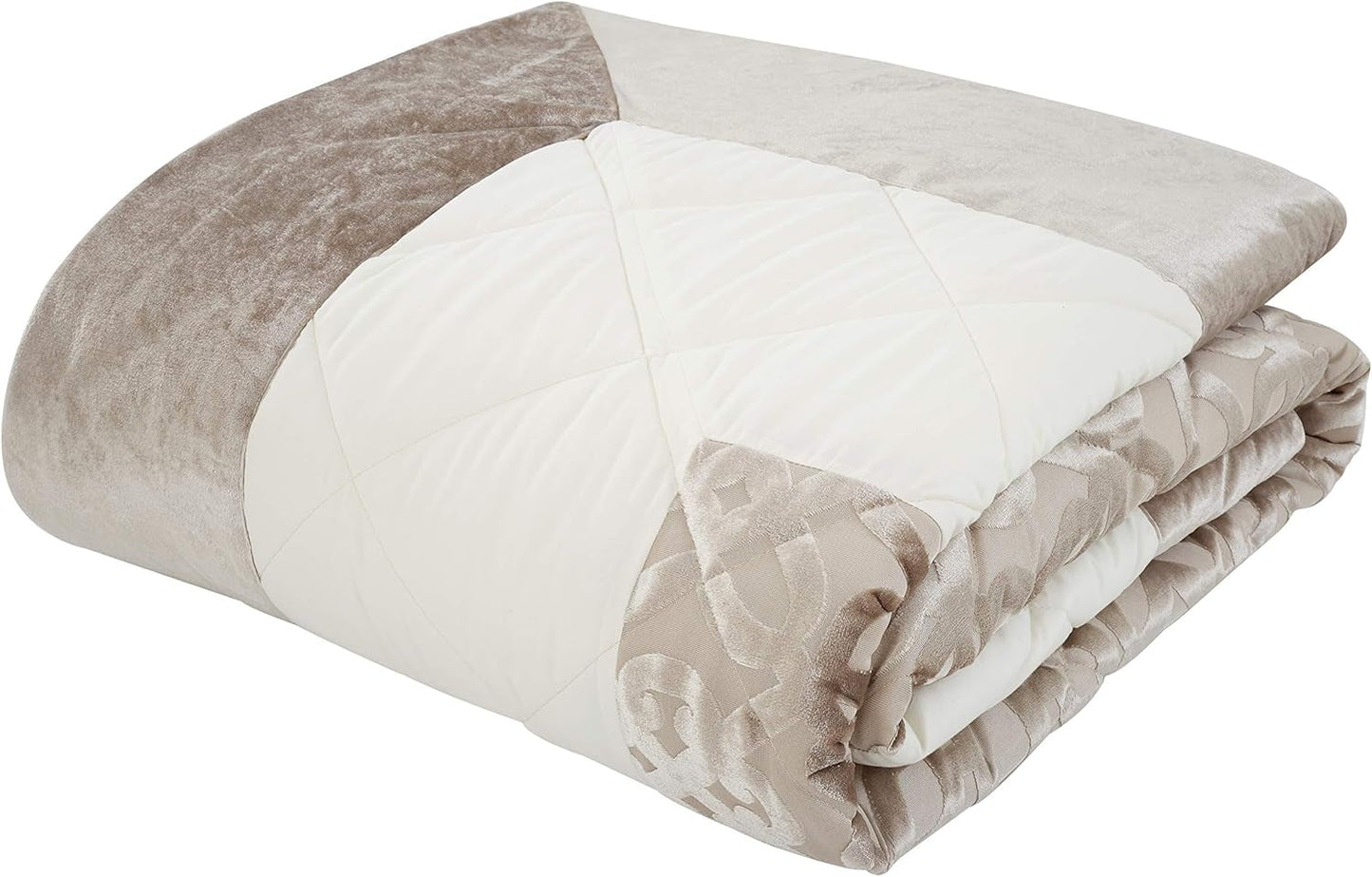 Catherine Lansfield Lattice Cut Terciopelo, Natural, Colcha - 220X230Cm Catherine Lansfield Camas y Mantas