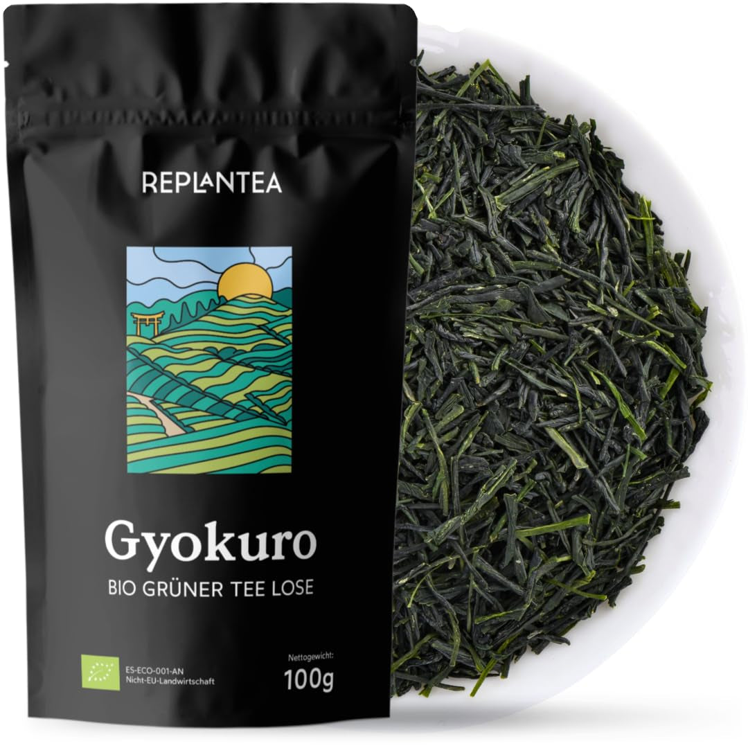 Té verde japonés Gyokuro orgánico (100 g) | Té premium a granel | Sabor umami refinado y dulzura delicada | REPLANTAR