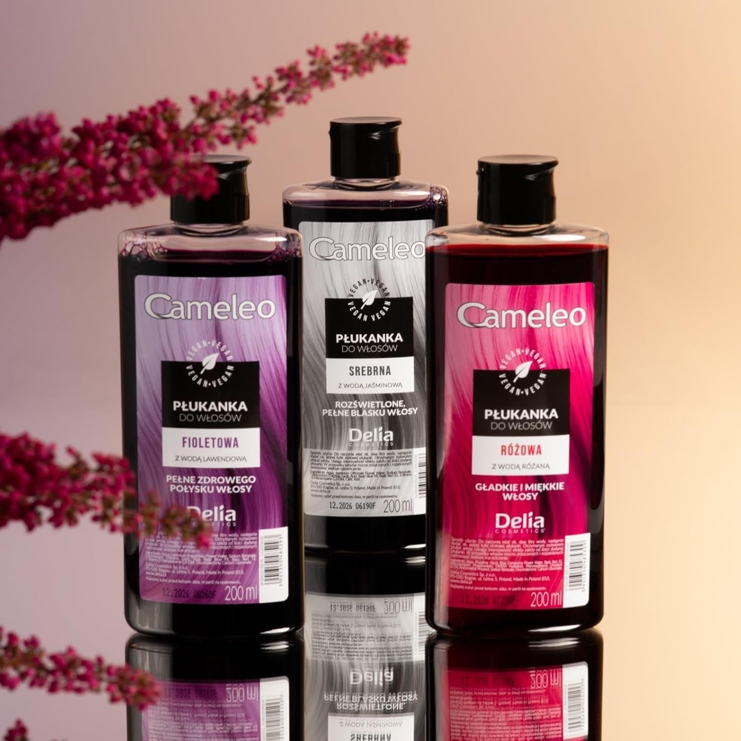 Cameleo - Tónico para el cabello rosa agua de rosas sin tinte amarillo Color de cabello semipermanente - Para cabello rubio y gris - Color y cuidado - Sin parabenos | 200 ml tinte para el cabello Naty Shop