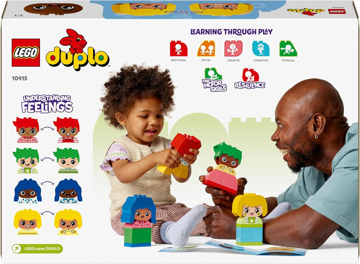 LEGO DUPLO Big Feelings, juego de construcción apilable con 23 ladrillos de colores y 4 figuras, juguete de motricidad para promover el desarrollo social y emocional de niños pequeños a partir de 18 meses 10415 Juegos de construcción Beuche den LEGO-Store