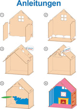 Baker Ross FN199 Construye tu propia casa de muñecas de madera - Kit de construcción de casa de muñecas de 1 pieza para niños Kit de manualidades