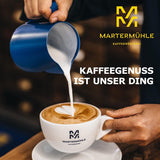 Granos de espresso Martermühle Cioccolato 500g Fuerte | Arábica/Robusta | Sabores: Nueces de macadamia, chocolate con leche | Granos de espresso enteros ligeramente tostados, baja acidez