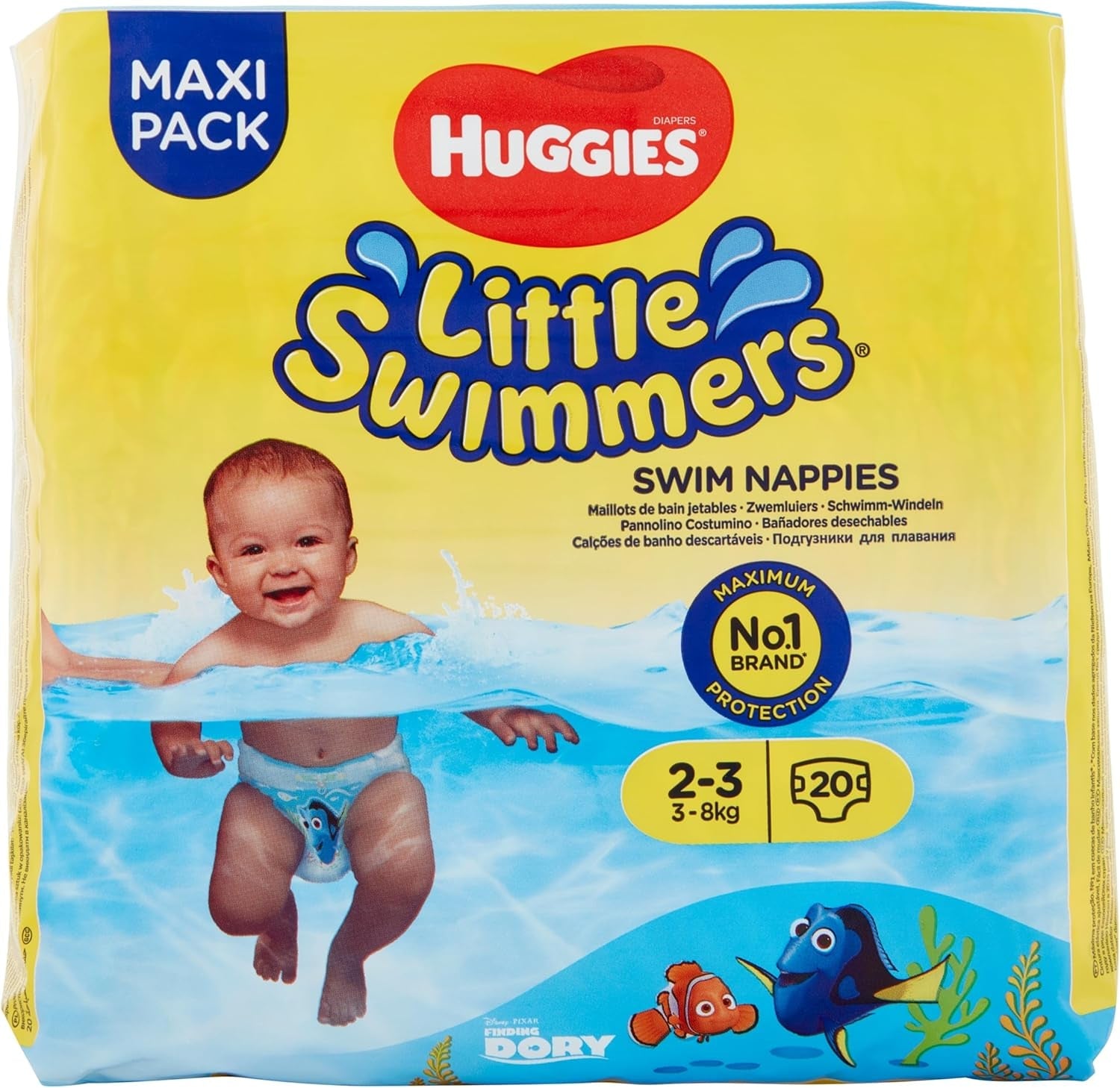 Pañales Huggies Little Swimmers, talla 2-3 (3-8 kg), 1 paquete (1 x 20 piezas)