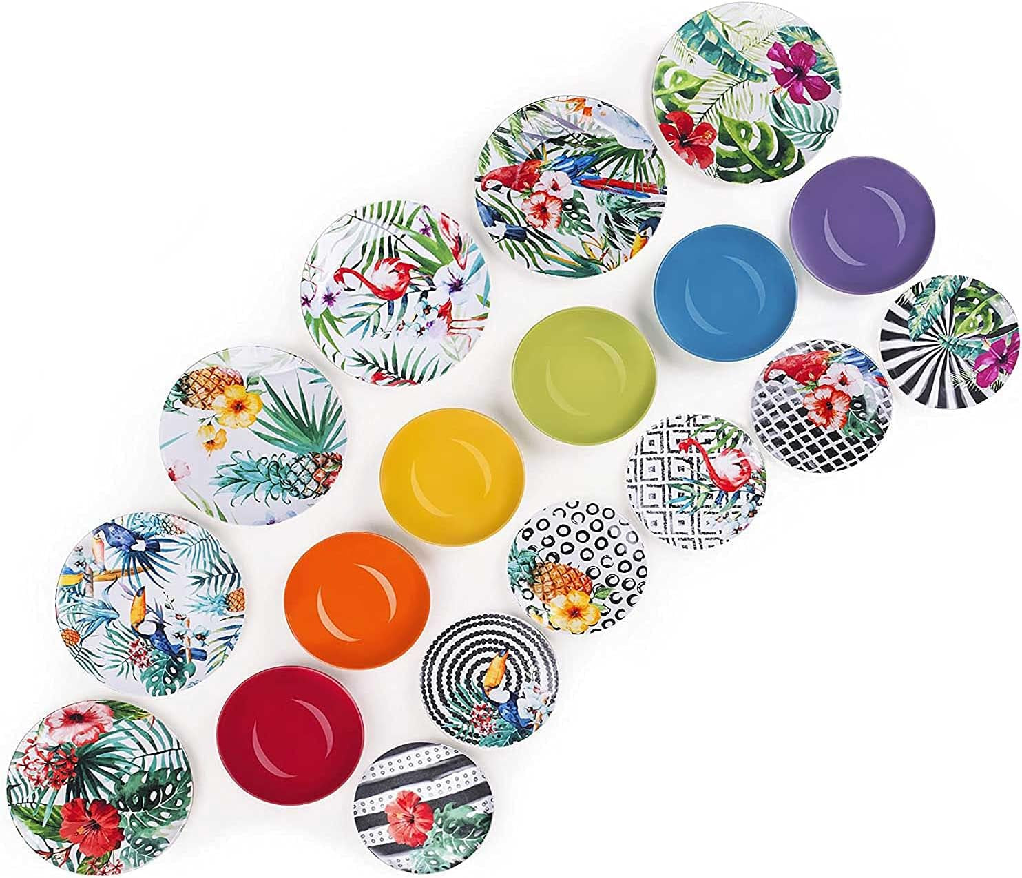 Excelsa Tropical Chic Juego de platos, 18 piezas, Porzellan, mehrfarbig