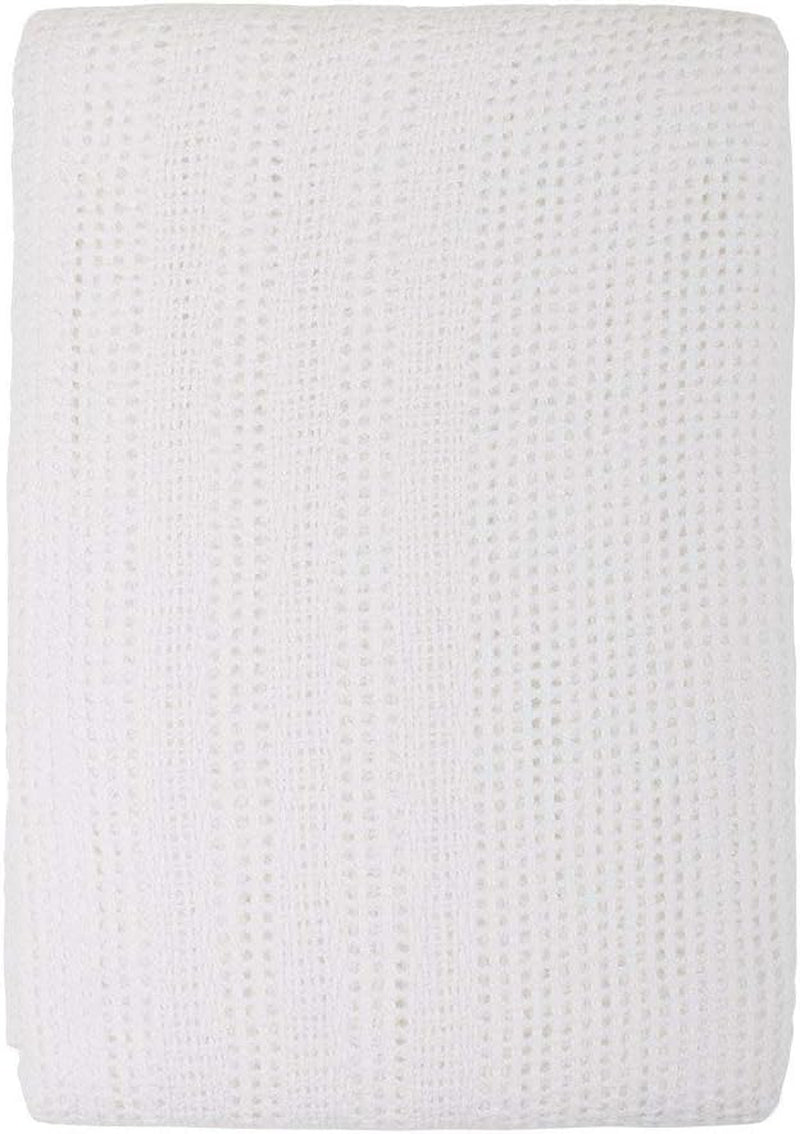 Family Bedding Manta Celular Rosa para Cama Doble, Algodón, Colcha Grande Reversible, Manta Celular Tradicional, Ligera, Térmica, Suave, Edredones y Edredones de 230 X 230 Cm Naty Shop Cama Doble Blanca (230X230Cm)