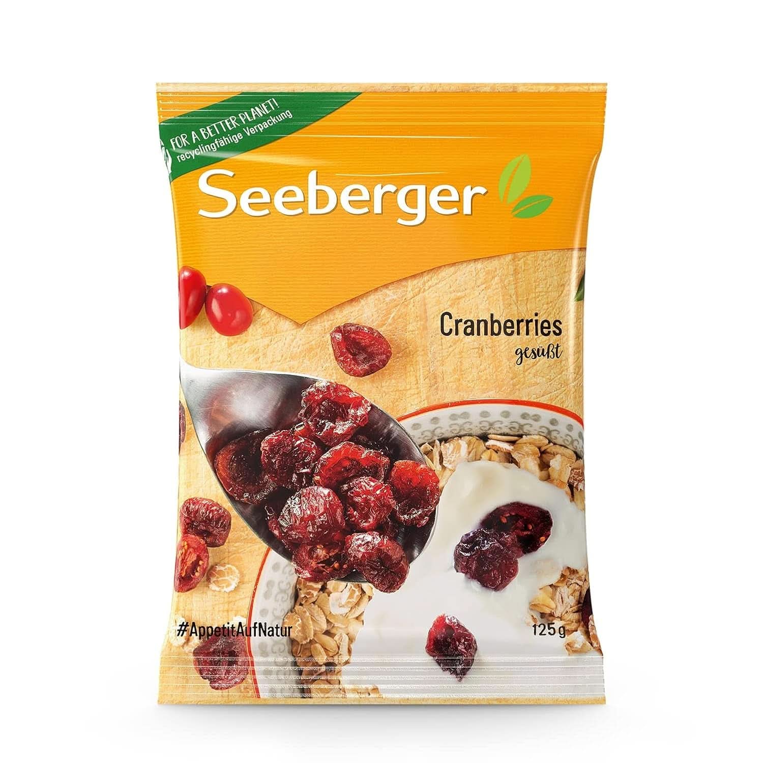 Arándanos Seeberger, arándanos canadienses partidos por la mitad, afrutados y dulces, 13 x 125 gramos Productos deshidratados Naty Shop 13 x 125 gramos 13 x 125 gramos