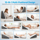 Almohada de plumas para cama y sofá, L50xW50xH26 Almohada de lectura doble con funda lavable, viscoelástica, para roncar y para mayor comodidad en la zona del cuello y la espalda