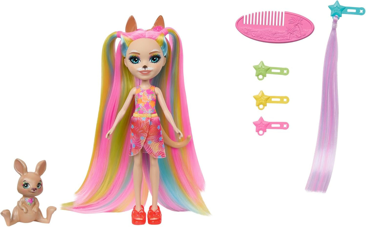 Muñecas Enchantimals, Muñeca de Pelo Sunshine Beach Deluxe y Amigo Animal, Muñeca Pequeña con Falda Desmontable y Accesorios, Regalos para Niños, HTJ70 Naty Shop Dolls Default Title
