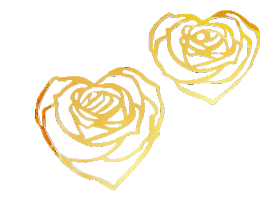 Set de 2 adornos no comestibles, acrílico, Corazones de rosas Naty Shop