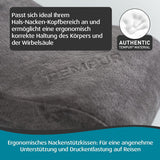 TEMPUR Almohada de Viaje Viscoelástica, Almohada Cervical Ergonómica, Incluye Bolsa de Transporte, Antracita, Dimensiones 25 x 31 x 10/7 cm