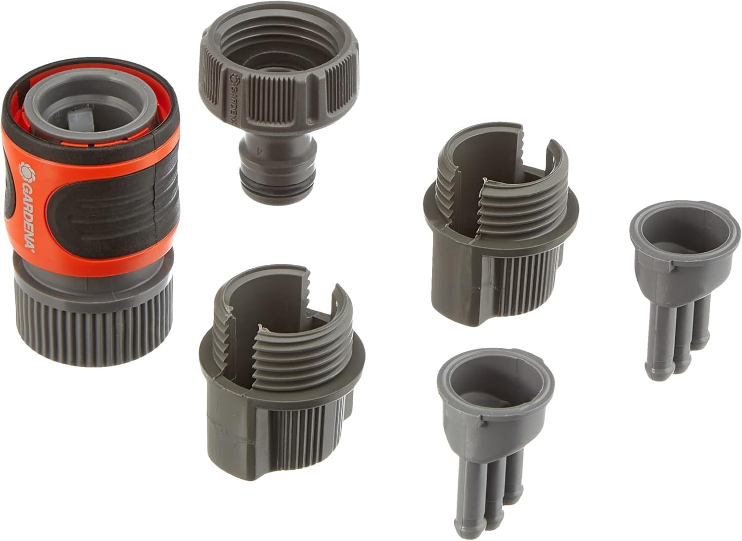 Kit de conexión de manguera de aspersor Gardena: accesorios de conexión para el inicio y el final de la manguera de aspersor, accesorios para artículos (995, 996, 997, 1998, 1999), piezas originales del sistema Gardena (5316-20)