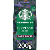 STARBUCKS Espresso Roast, Black Roast, granos de café enteros, 200 g (paquete de 6)
