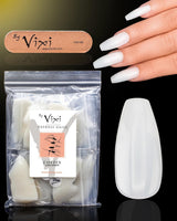 Vixi 600 extensiones de uñas cortas ovaladas con lima de preparación, 10 tamaños, cobertura total, opacas. Para profesionales y uso doméstico.