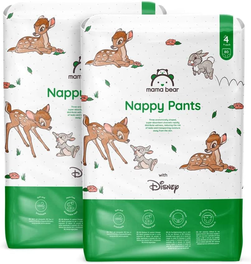 Marca Amazon: Mama Bear Disney Talla 6 (15+ kg) - Paquete mensual, Blanco, 120 piezas (2 paquetes de 60)