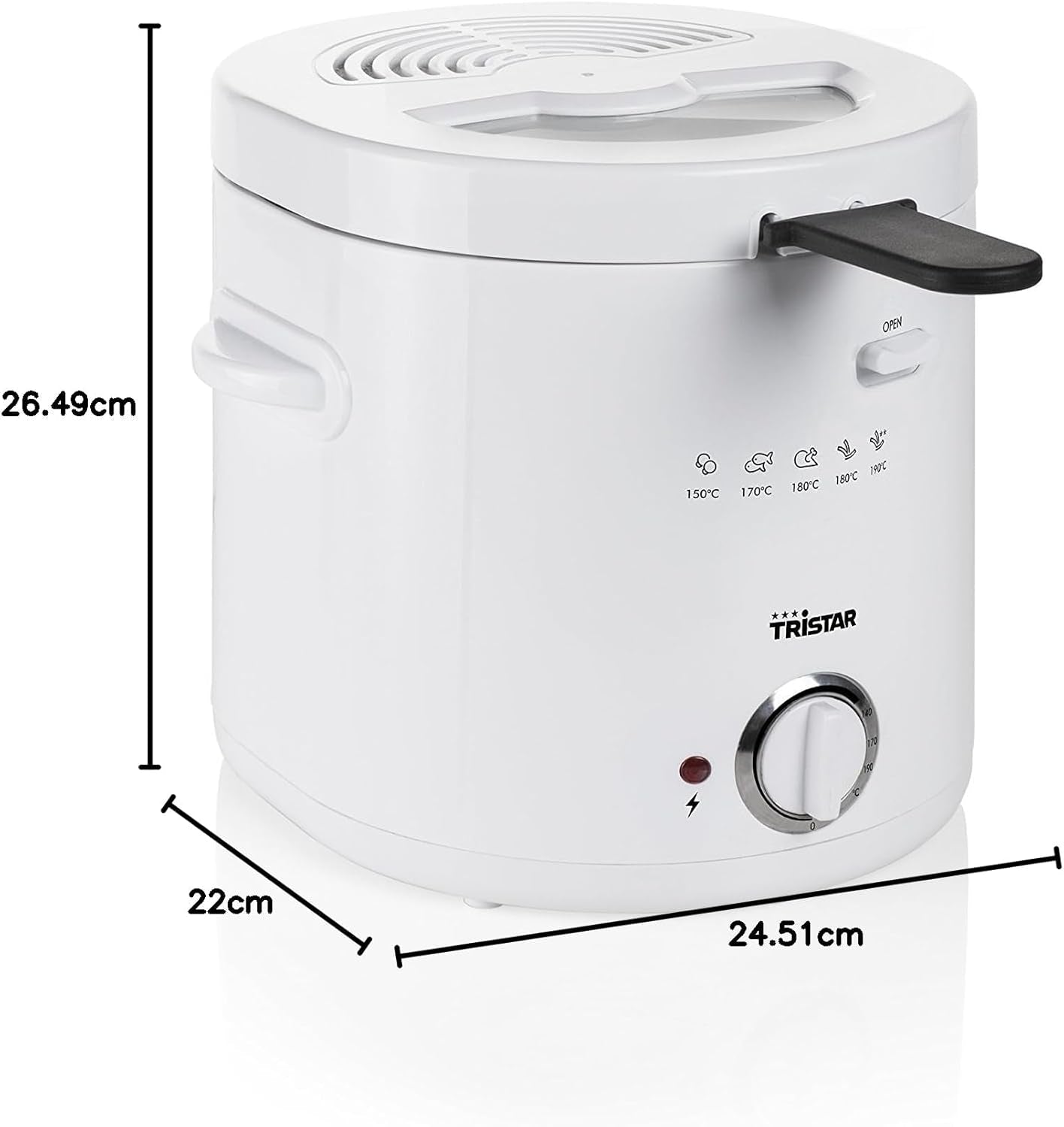 Tristar FR-6941 freidora - termostato, 1,5 L, 1000 W, blanca Electrodomésticos Naty Shop