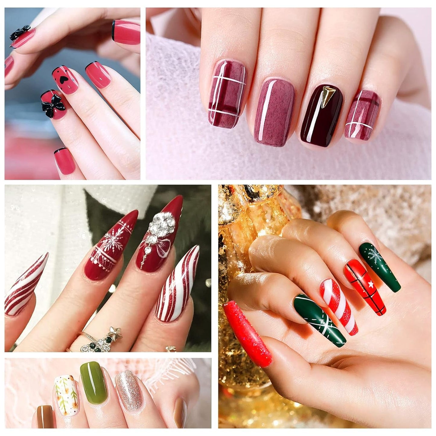 Sularpek Nail Art Liner Pinsel, 5 Stück Profi Detail Fine Nails Gel Nail Brush, Nagel Pinsel Dünn Für Beauty Frauen Nagelstudio (5 tamaños, Rosa)