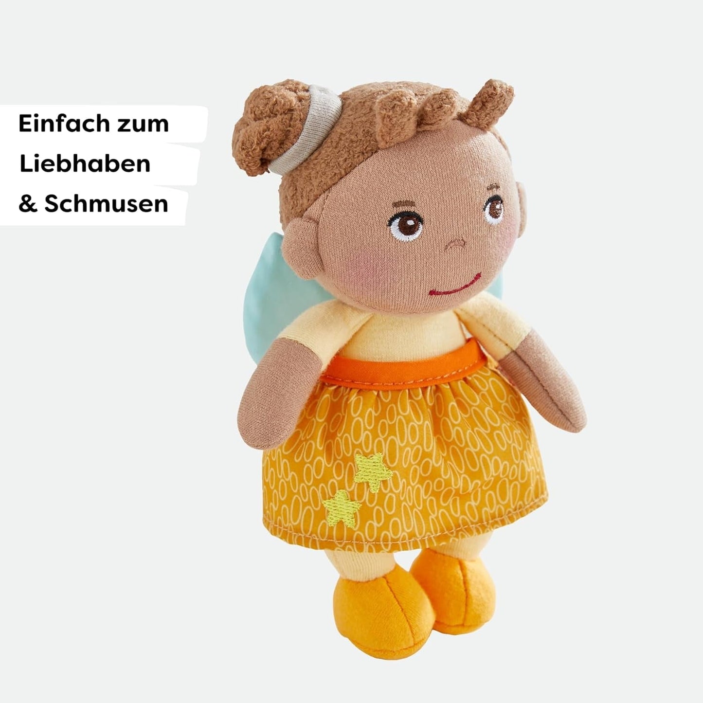 HABA Ángel de la guarda Holly - Muñeca de tela suave (15 cm), regalo de bienvenida perfecto para bebés y niños pequeños - Lavable a 30 °C - 2011871001