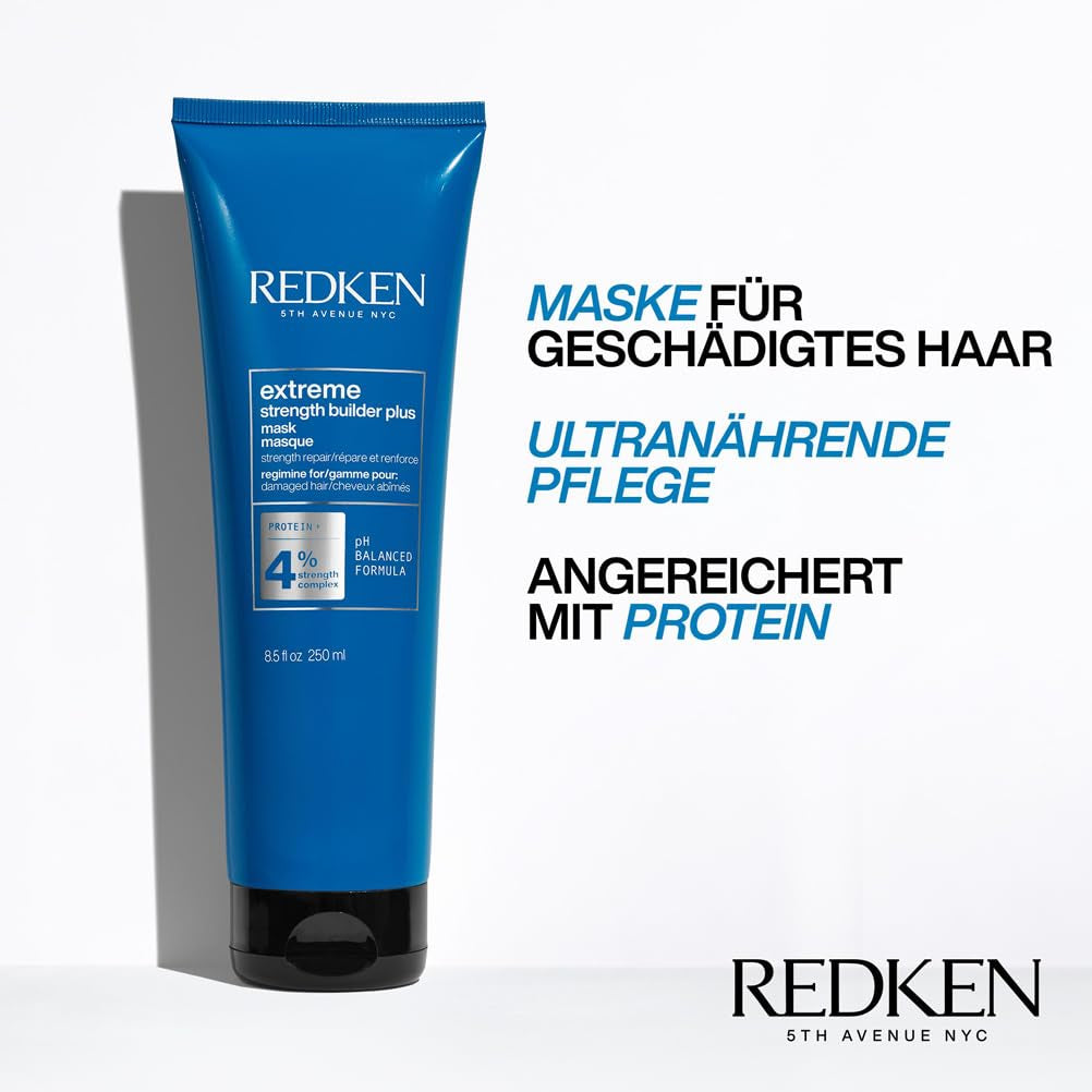 Redken Mascarilla Capilar Intensiva para Todo Cabello Dañado Repara y Regenera Antirotura Mascarilla Extreme Strength Builder Plus 1 x 250ml Naty Shop Mascarilla Capilar