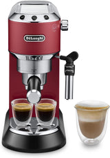 De'Longhi Dedica Style EC 685.B - Cafetera espresso con portafiltro, cafetera espresso con espumador de leche profesional, sólo 15 cm de ancho, para café molido o cápsulas ESE, depósito de agua de 1 l, negro
