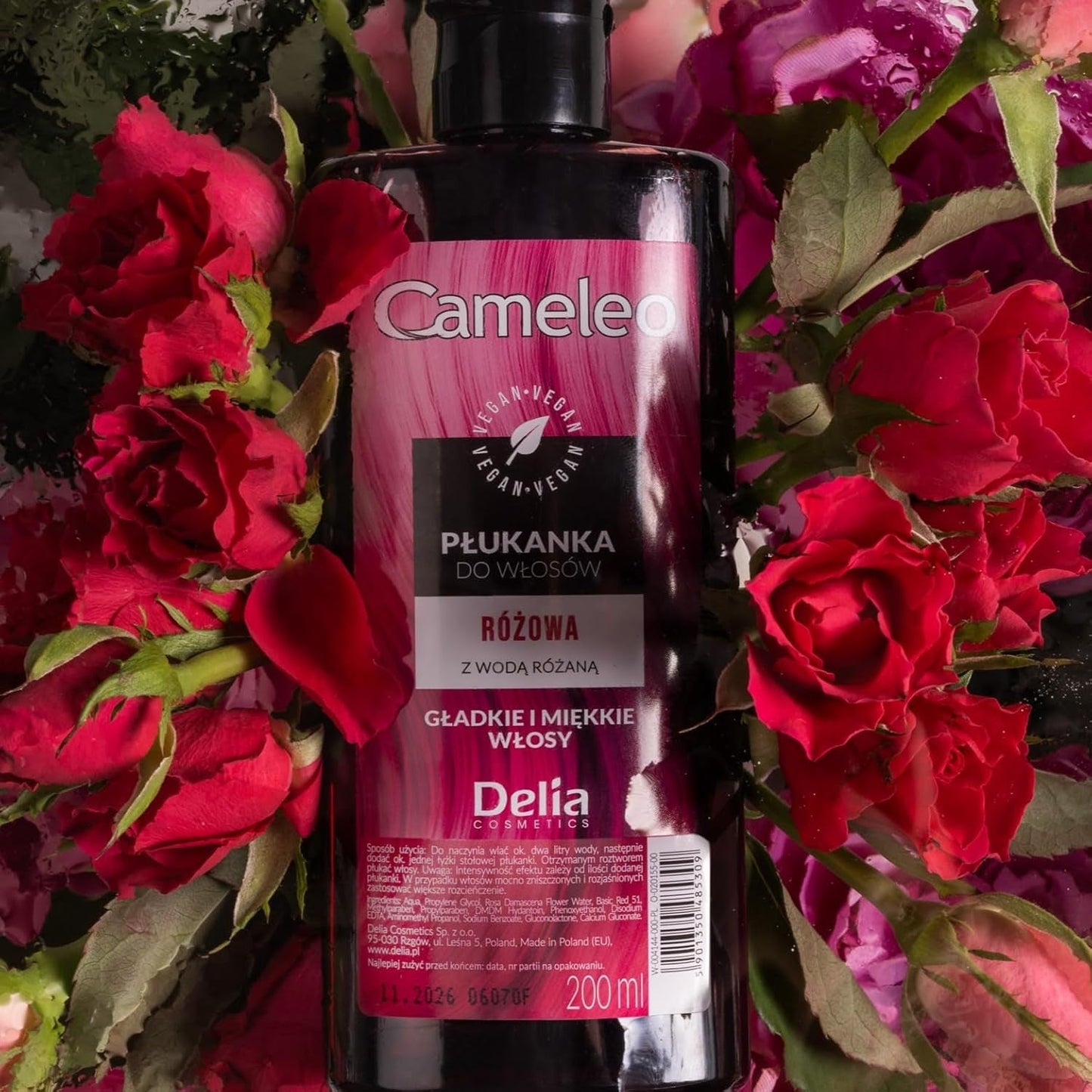 Cameleo - Tónico para el cabello rosa agua de rosas sin tinte amarillo Color de cabello semipermanente - Para cabello rubio y gris - Color y cuidado - Sin parabenos | 200 ml tinte para el cabello Naty Shop